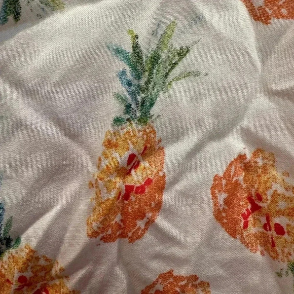 Beach Lunch Lounge Women’s Size Large L Pineapple Print Kelli Top Button Tie - Picture 5 of 11
